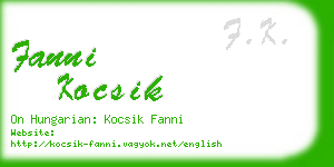 fanni kocsik business card